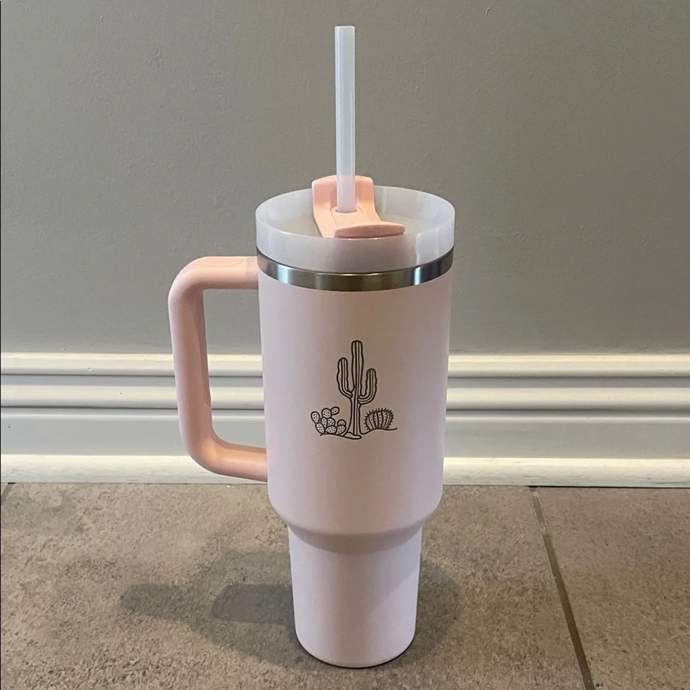 40 oz Pink Insulated Stanley Tumbler with Straw - Picture 3 of 4